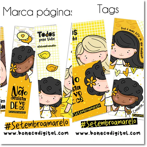 Kit Digital Setembro Amarelo Marca Página e Tag 3