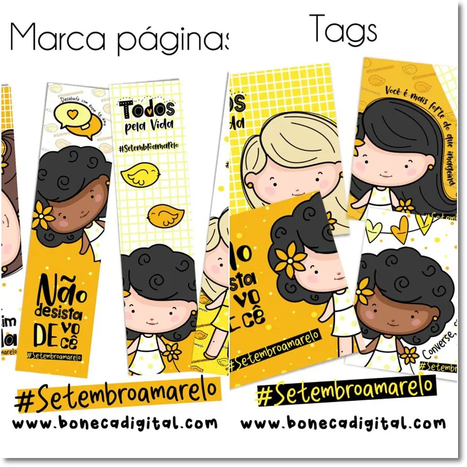 Kit Digital Setembro Amarelo Marca Página e Tag 3 1