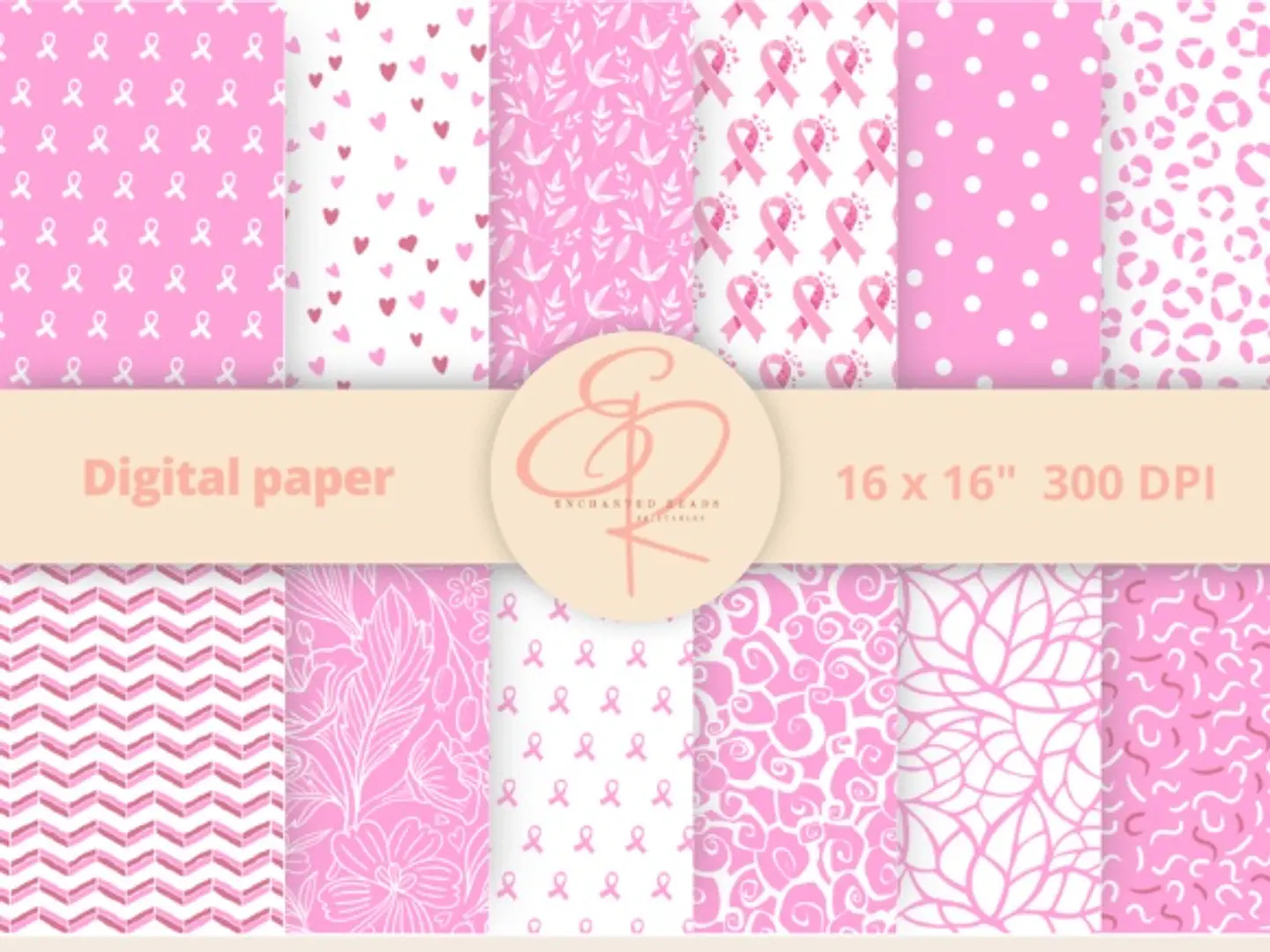 Kit Digital Papel Digital Outubro Rosa 4 1