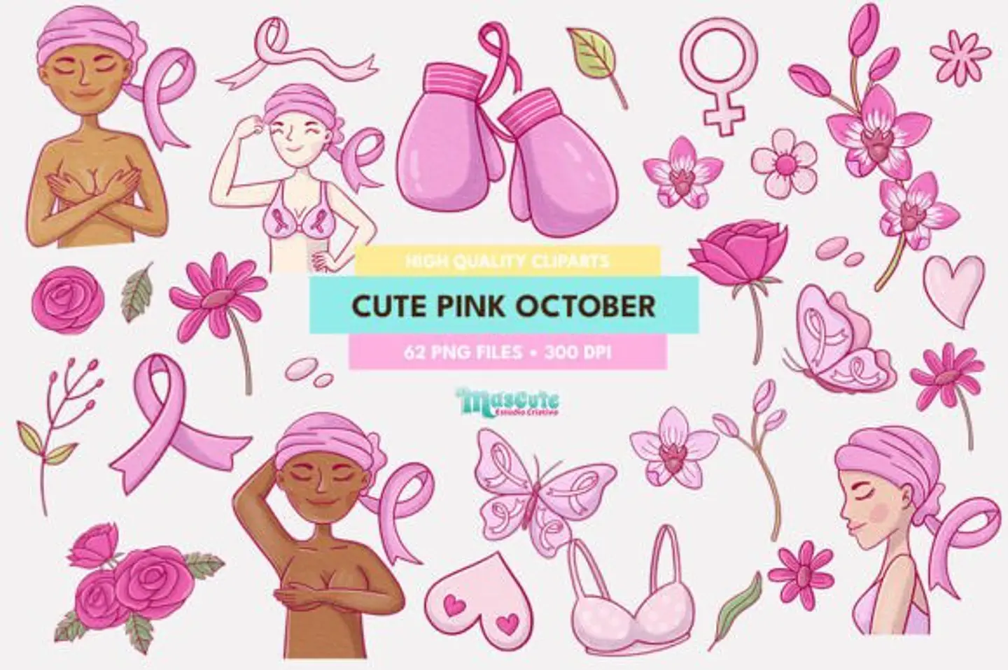 Kit Digital Outubro Rosa Cute 5 1