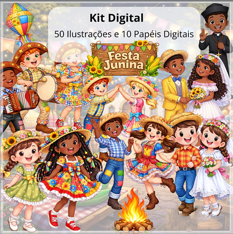 Kit Digital Festa Junina Arraiá São João 2
