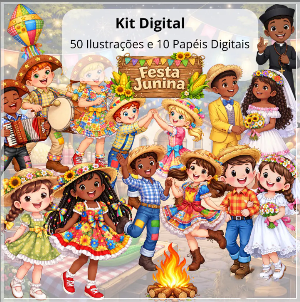 Kit Digital Festa Junina Arraiá São João 2 1