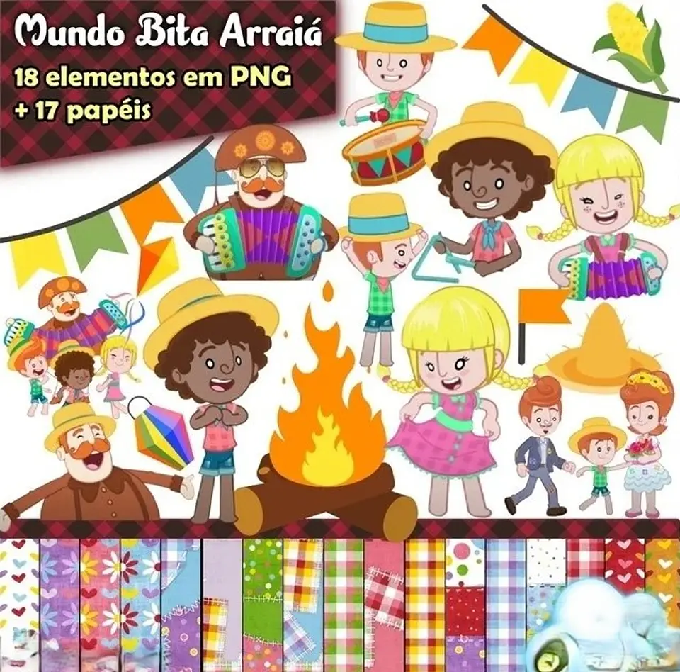 Kit Digital Mundo Bita Arraiá Festa Junina São João 1