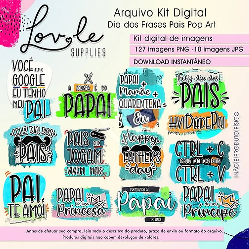 Kit Digital Frases Dia dos Pais Pop 2 1