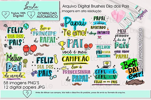 Kit Digital Frases Dia dos Pais 1