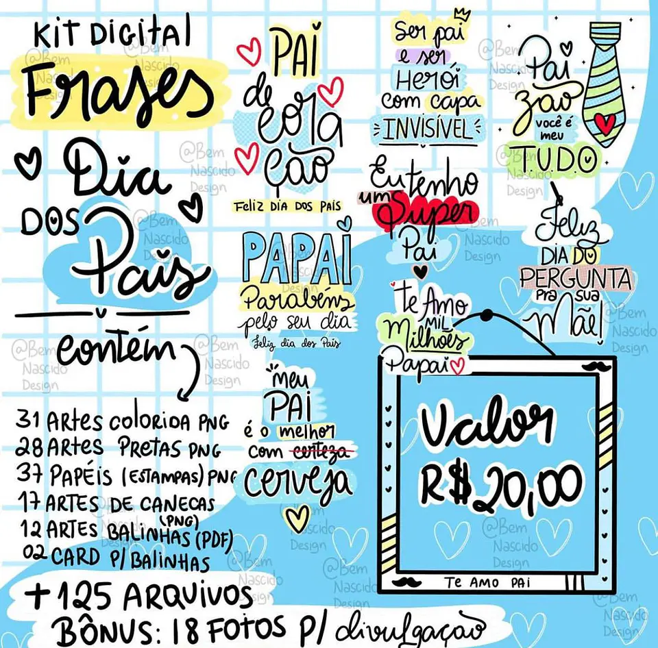 Kit Digital Frases Dia dos Pais 2 1