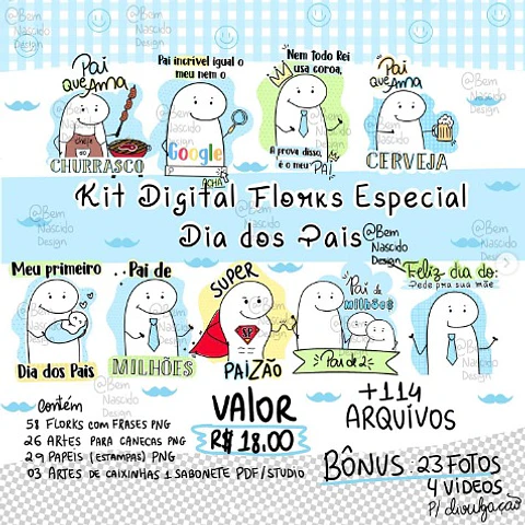 Kit Digital Florks Bento Dia dos Pais a 1