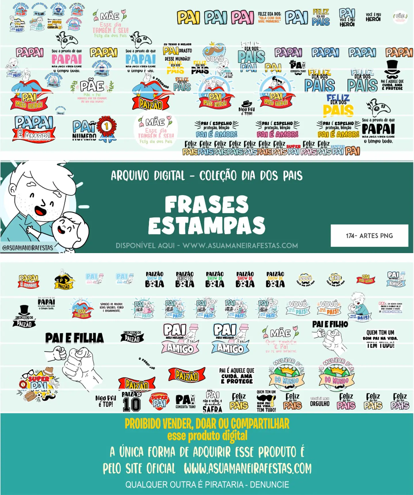 Kit Digital Frases (Dia dos Pais) @ 1 1