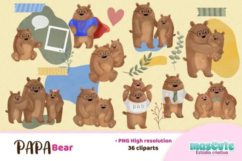 Kit Digital Papai Urso Dia dos Pais 2 1