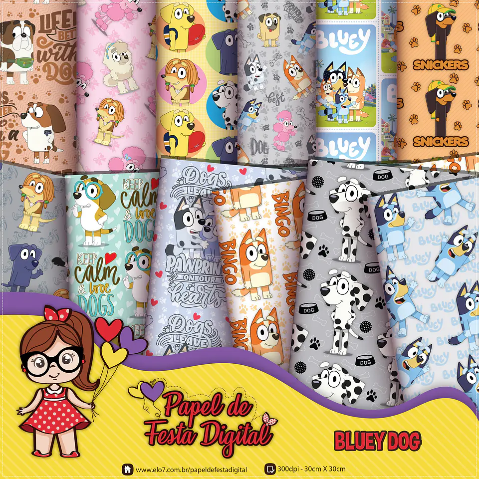 Kit Digital Bluey Papéis 7 1