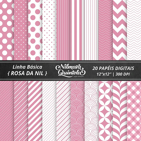 Kit Digital Papeis Basico Rosa da Nil 26