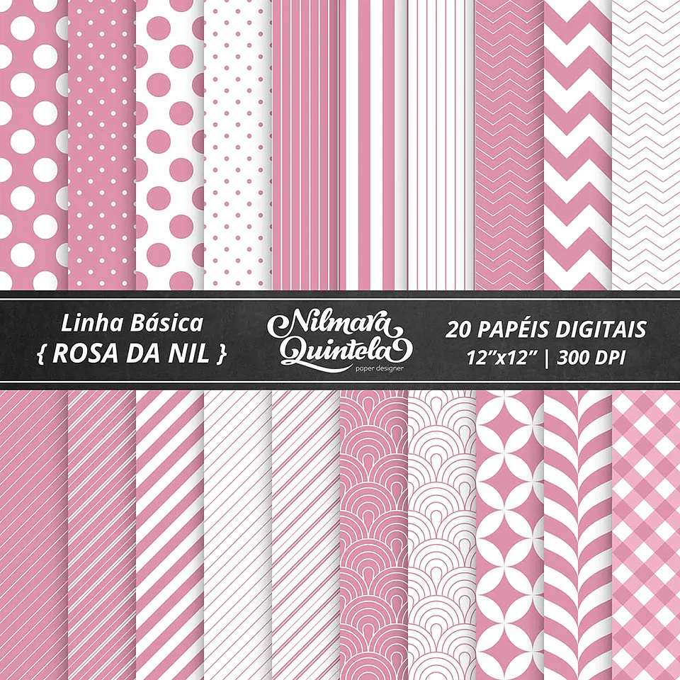 Kit Digital Papeis Basico Rosa da Nil 26 1