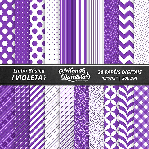 Kit Digital Papeis Basico Violeta 36