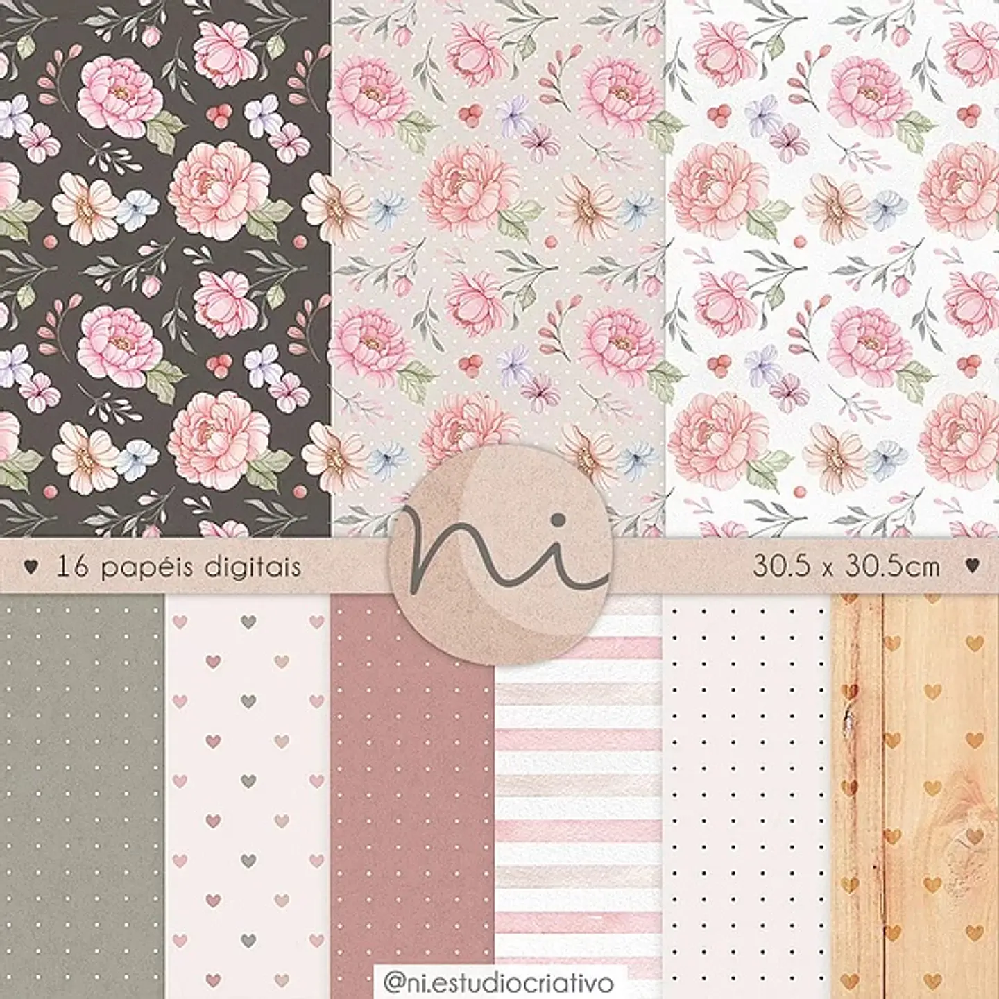 Kit Digital Pd0050 Floral Aquarela 153 1