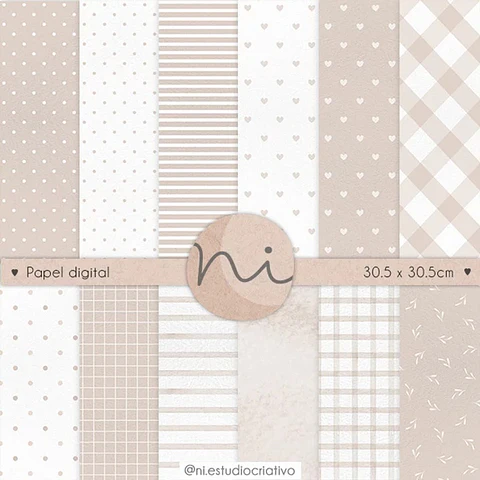 Kit Digital Pd0046 Básicos Bege Pastel 149