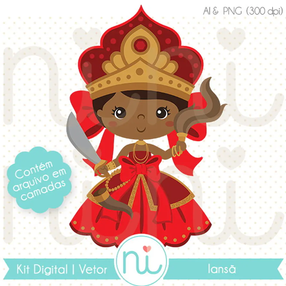 Kit Digital Orixás Iansã Clipart Vetor 130 1