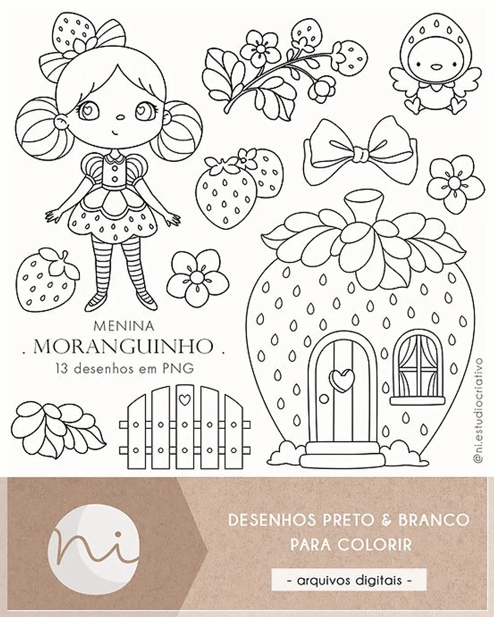 Kit Digital Moranguinho para Colorir 117 1