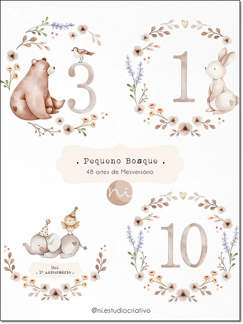Kit Digital Mesversário Pequeno Bosque 115