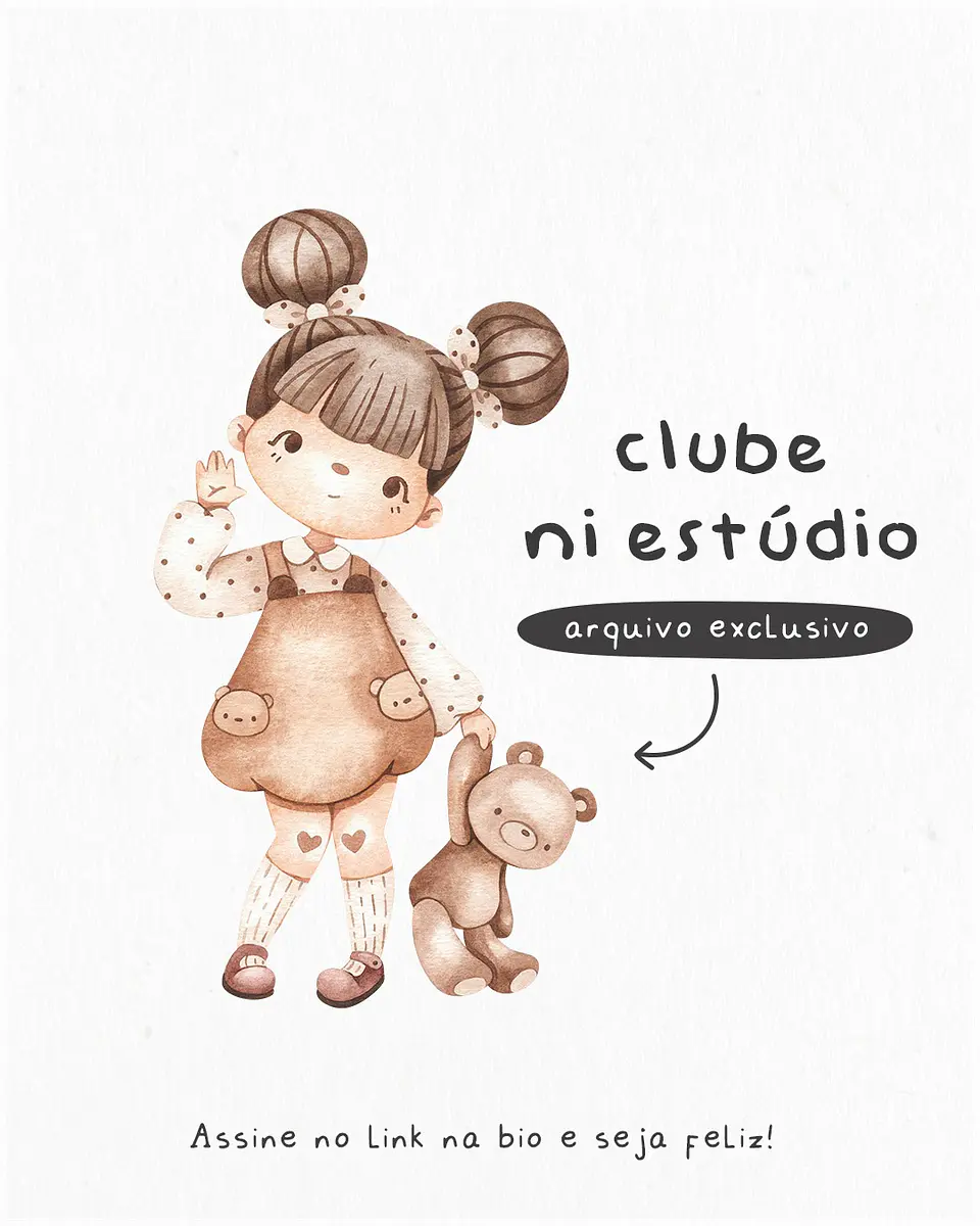Kit Digital Menina com Ursinho 108 1