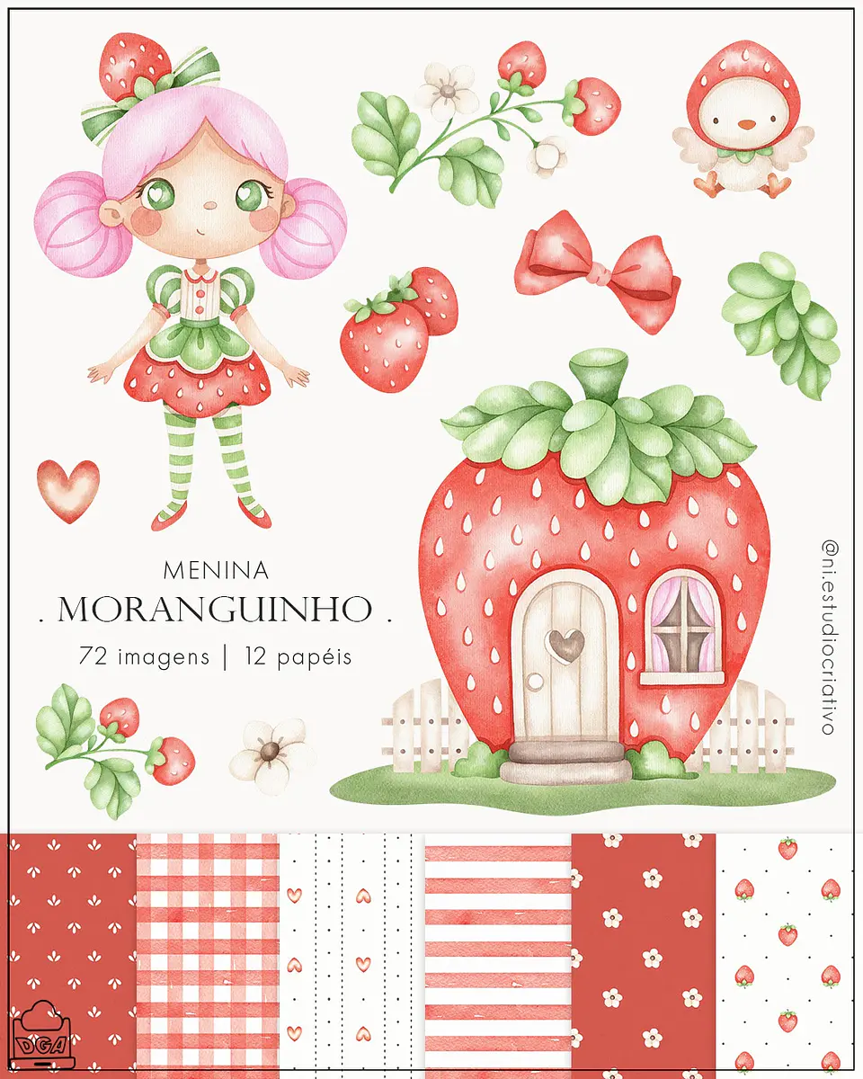 Kit Digital Menina Moranguinho 107 1