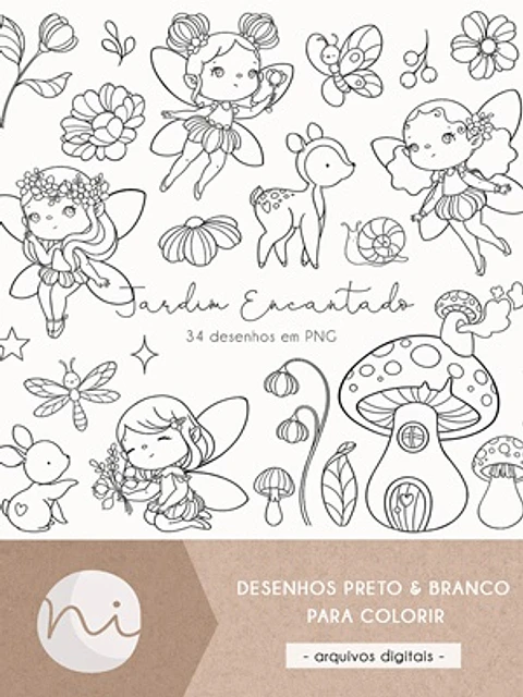 Kit Digital Jardim Encantado para Colorir 95