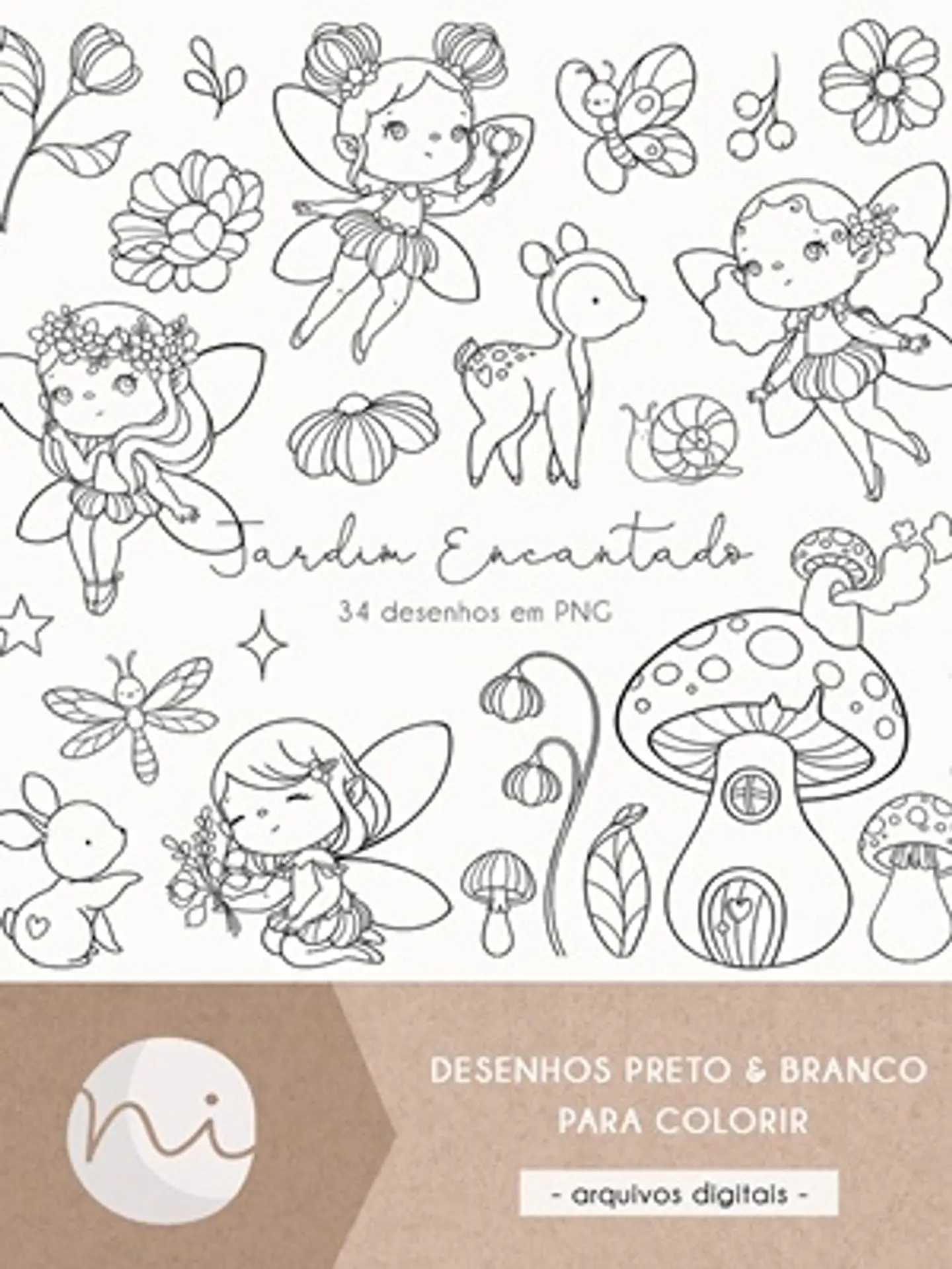 Kit Digital Jardim Encantado para Colorir 95 1