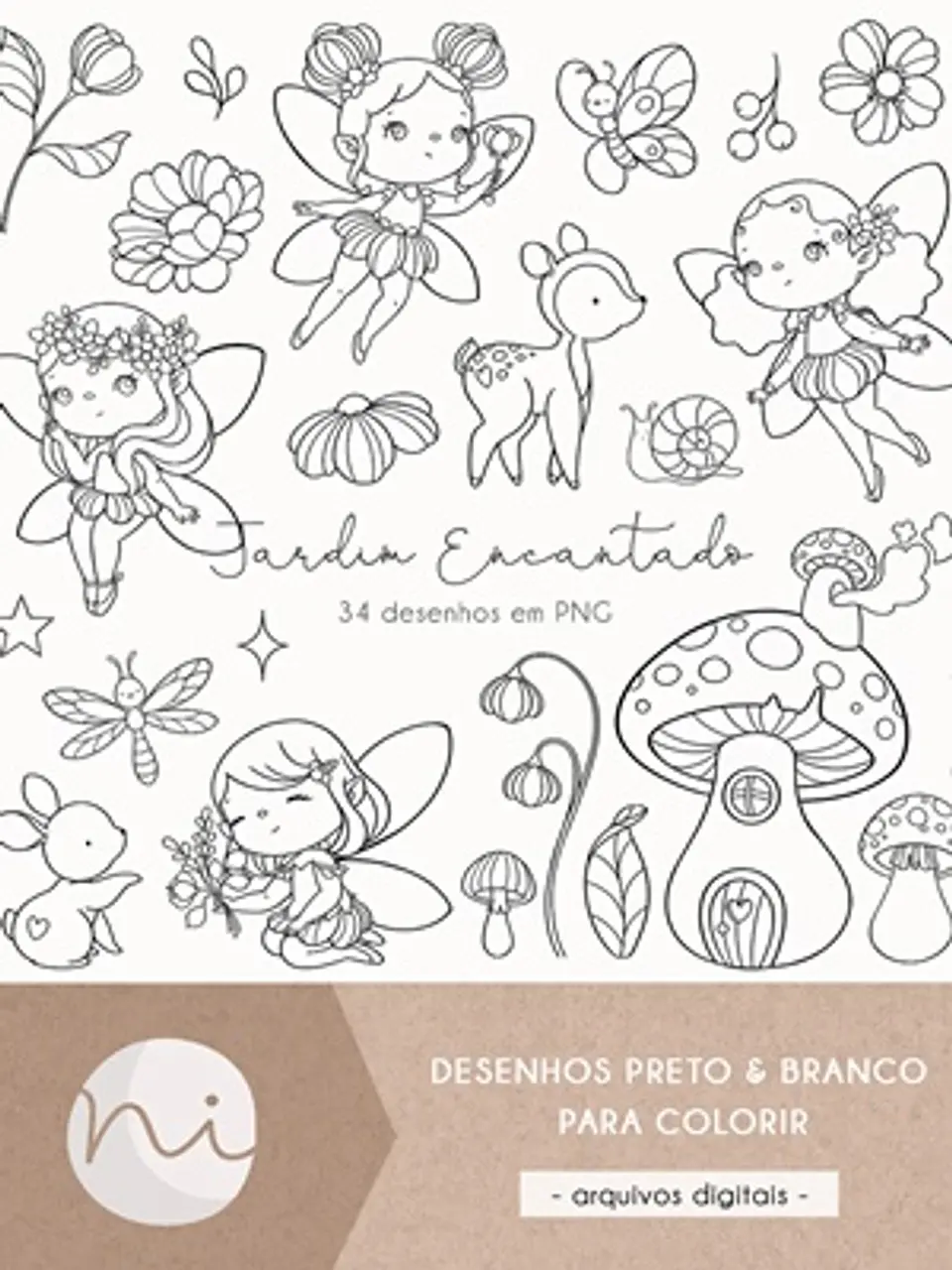 Kit Digital Jardim Encantado para Colorir 95 1