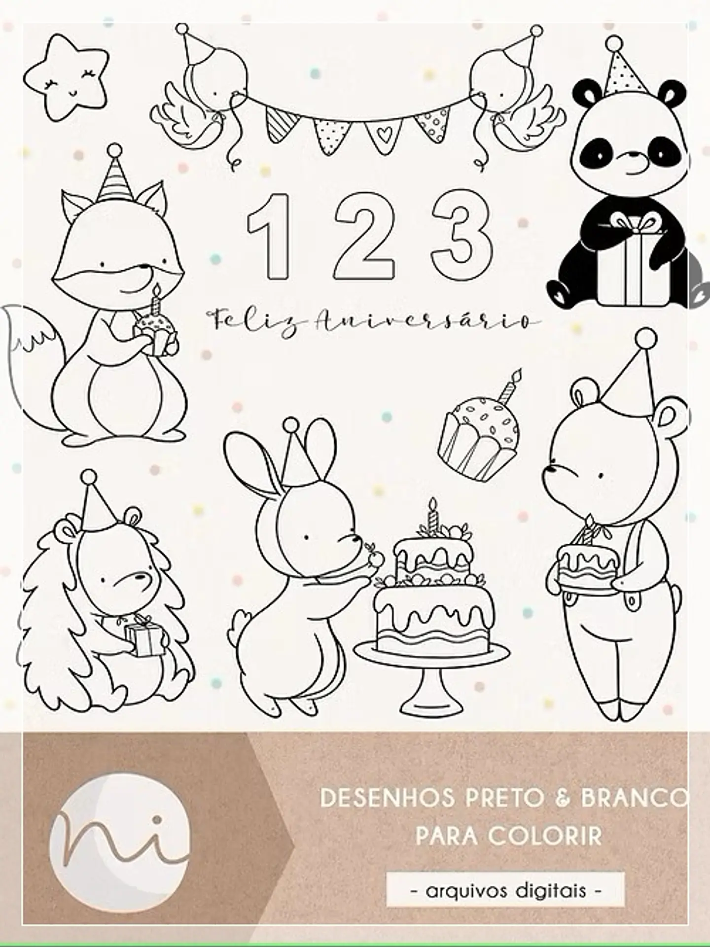 Kit Digital Feliz Aniversário Colorir 87 1