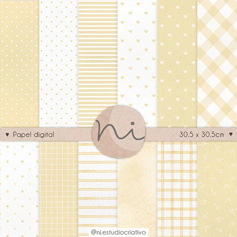 Kit Digital E Pd0042 Basicos Amarelo Pastel 80