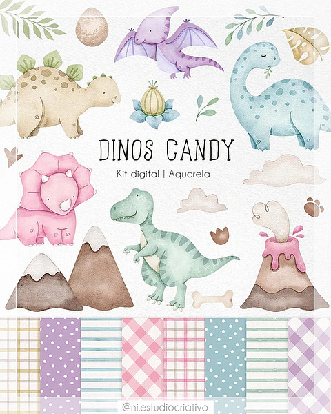 Kit Digital Dinos Candy 72