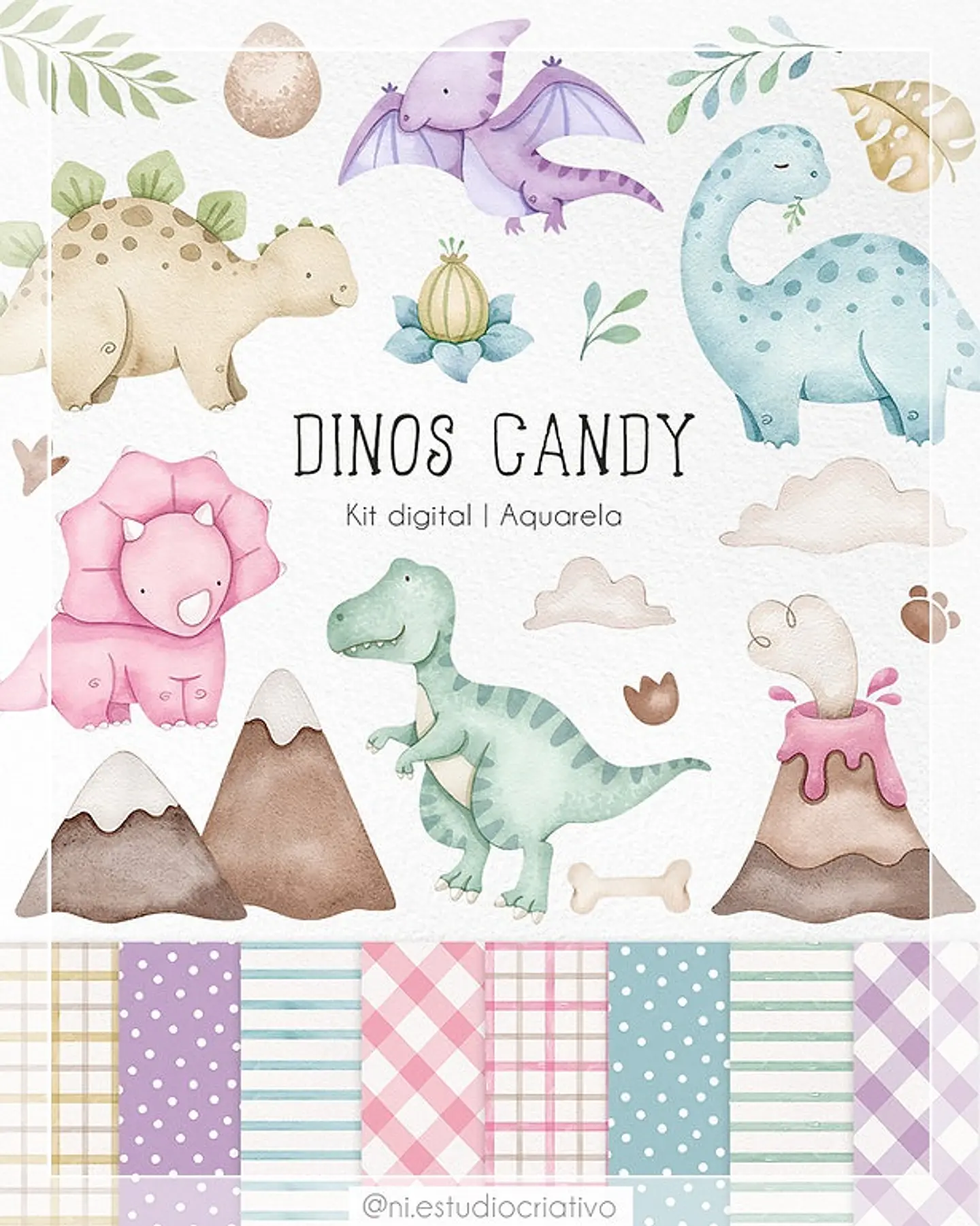 Kit Digital Dinos Candy 72 1