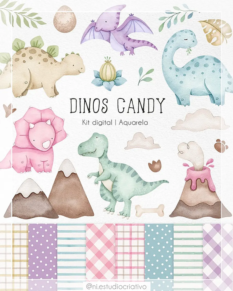 Kit Digital Dinos Candy 72 1