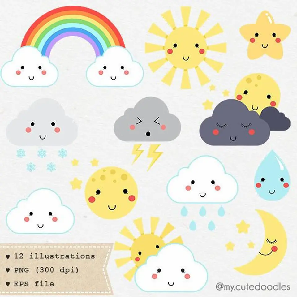 Kit Digital Cute Weather Icons 70 1