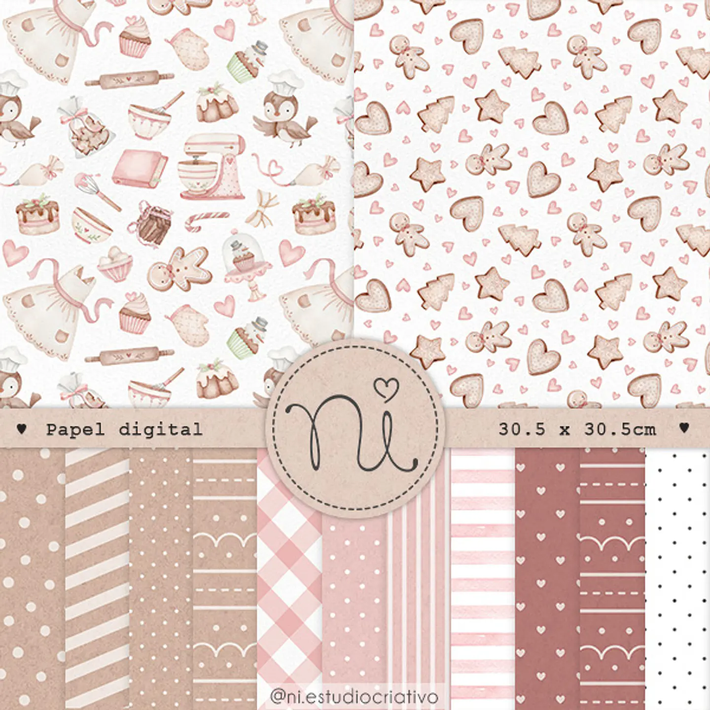 Kit Digital Confeitaria Mágica Papéis 67 1