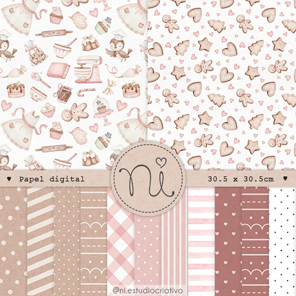Kit Digital Confeitaria Mágica Papéis 67 1