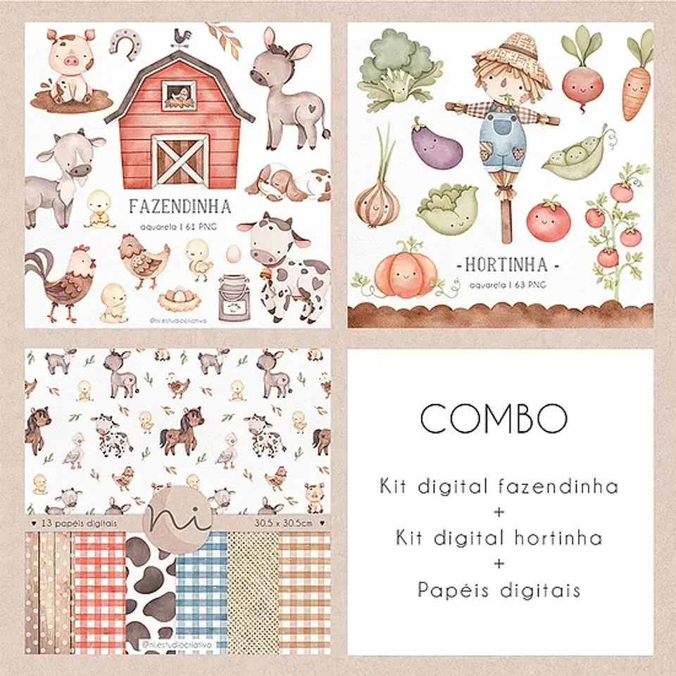 Kit Digital Combo Fazendinha e Hortinha 64 1