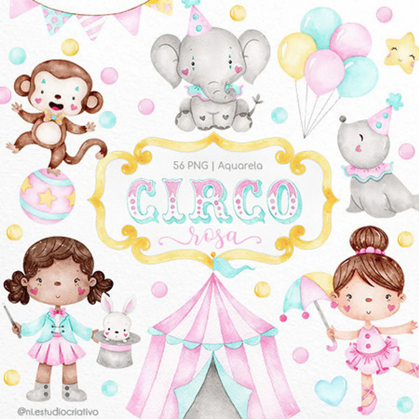 Kit Digital Circo Rosa 59 1