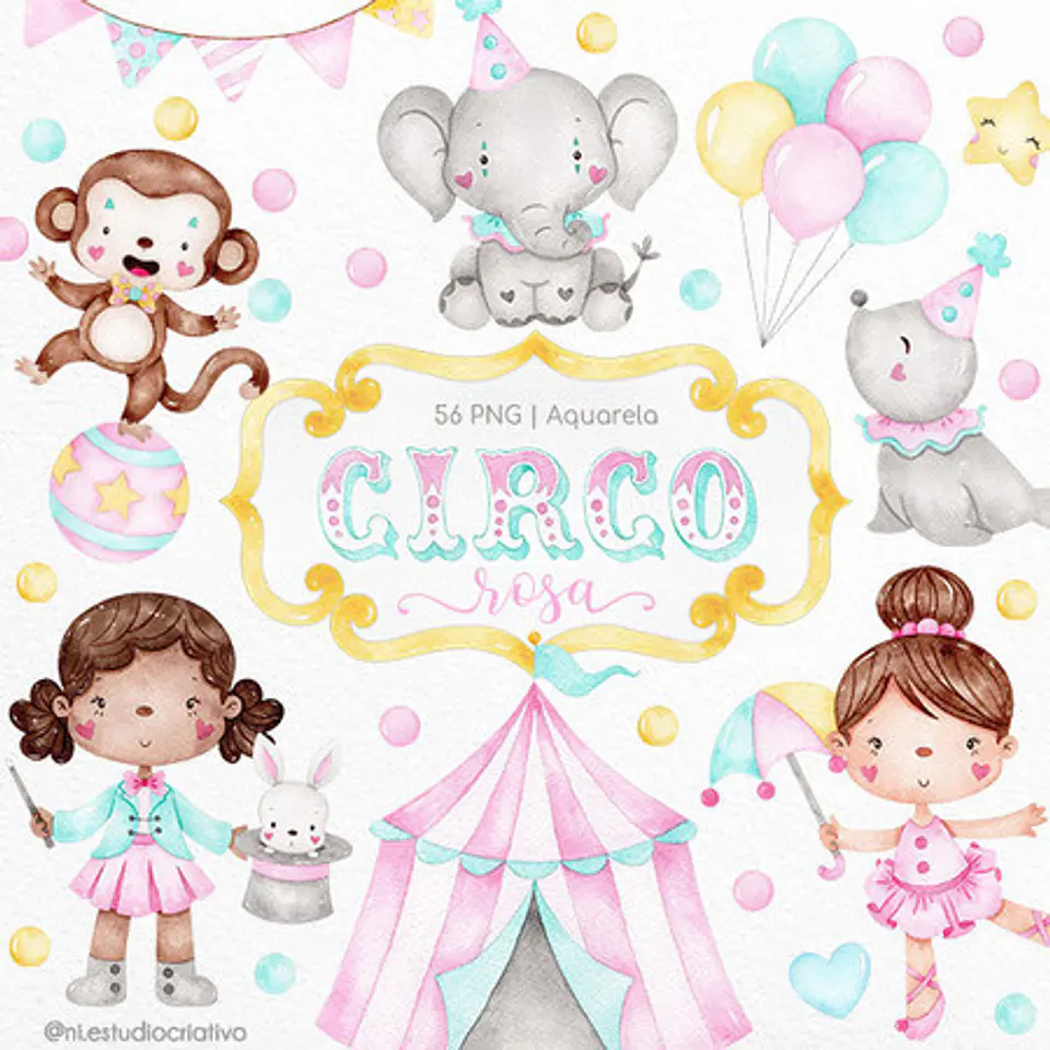 Kit Digital Circo Rosa 59 1