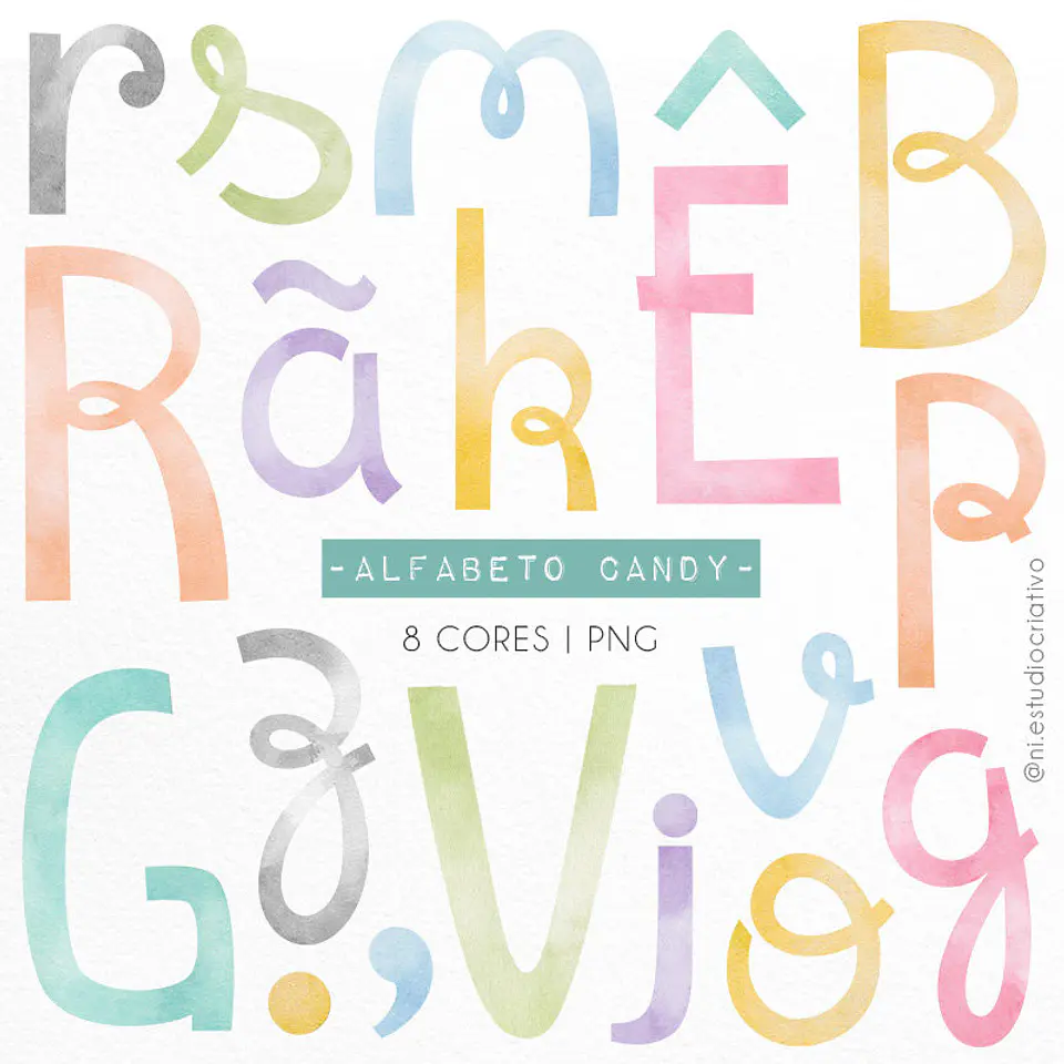 Kit Digital C0094 Alfabeto Candy 40 1