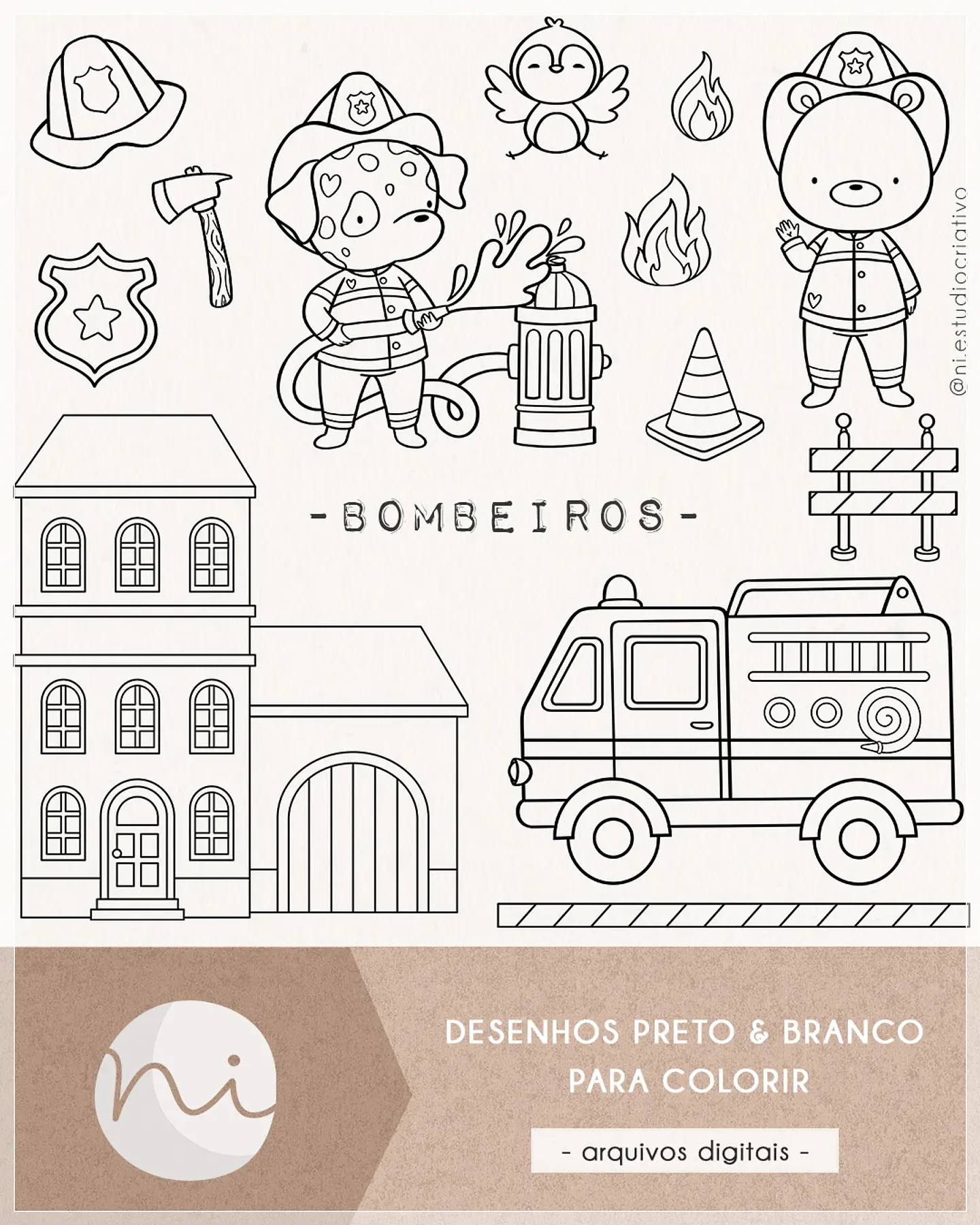 Kit Digital Bombeiros Colorir 31 1