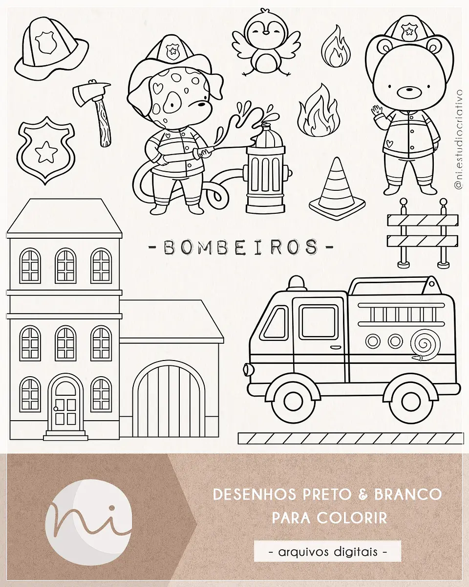 Kit Digital Bombeiros Colorir 31 1