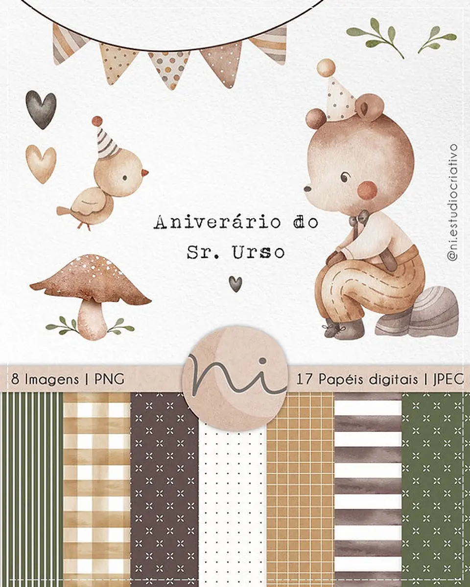 Kit Digital Aniversário Sr Urso 14 1