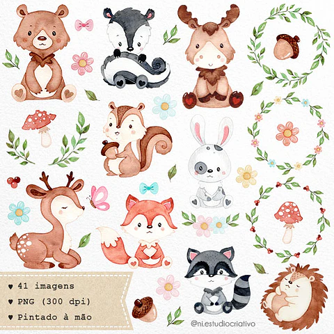Kit Digital Animais da Floresta 8