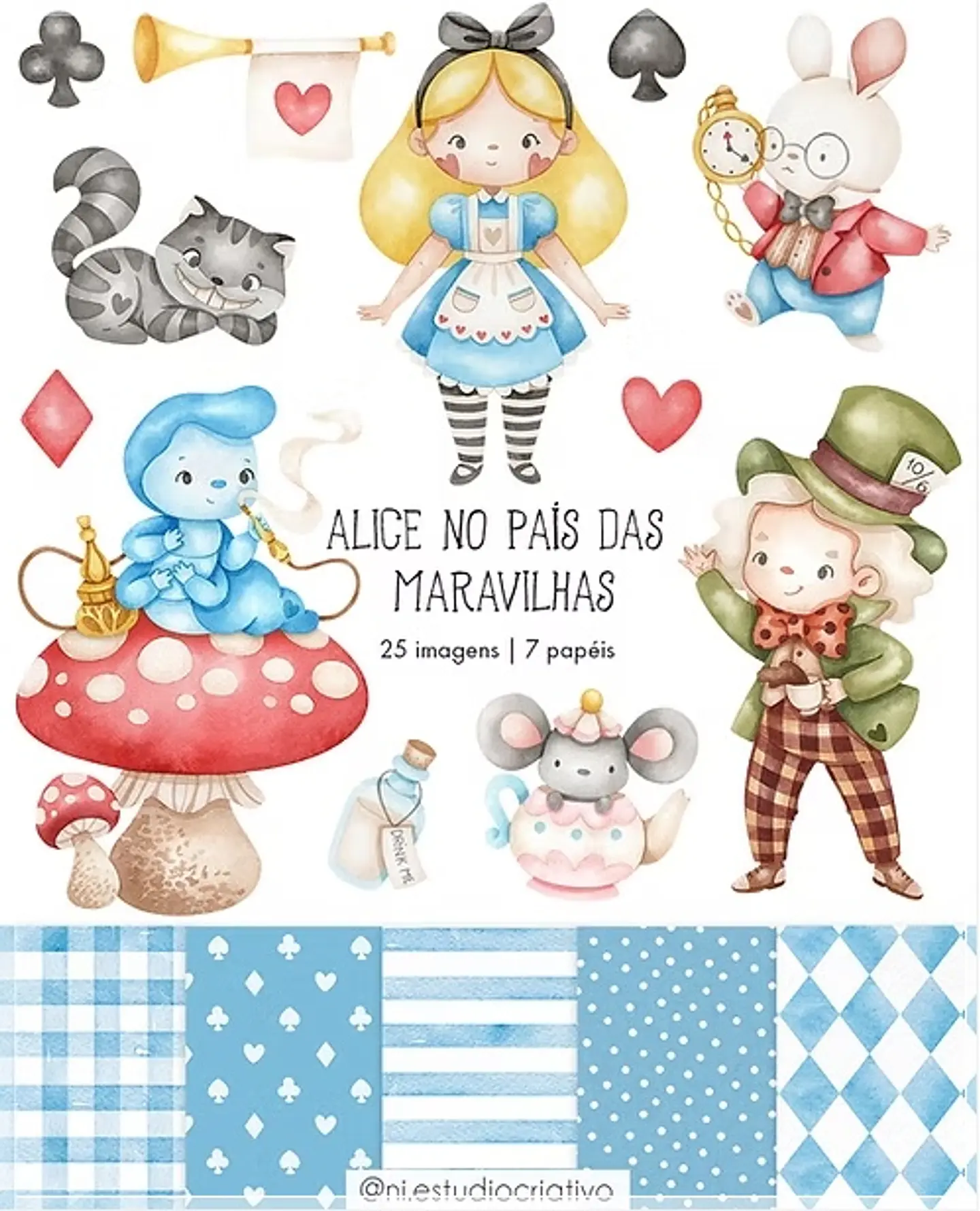 Kit Digital Alice No País das Maravilhas 4 1