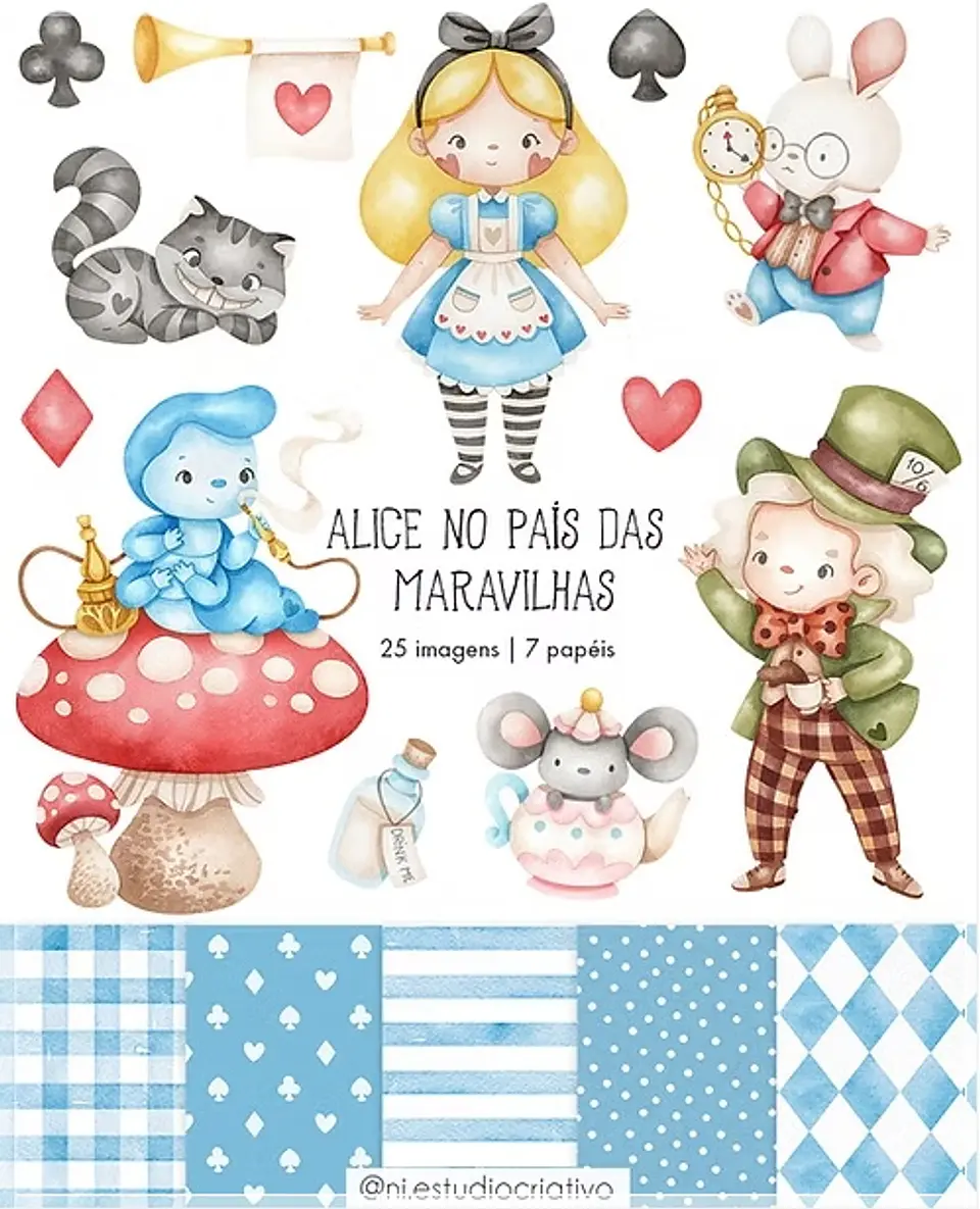 Kit Digital Alice No País das Maravilhas 4 1