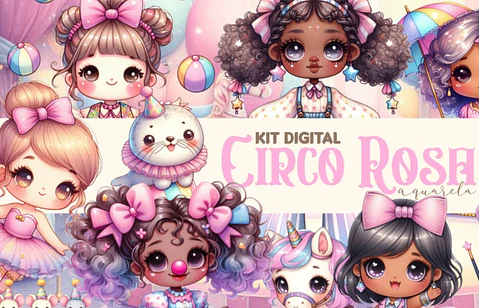 Kit Digital Circo Rosa 1