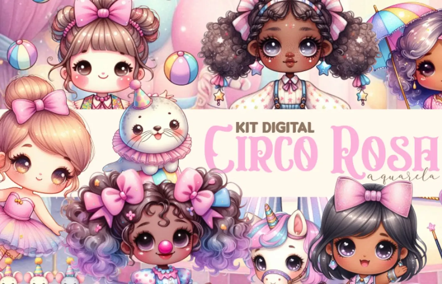 Kit Digital Circo Rosa 1 1