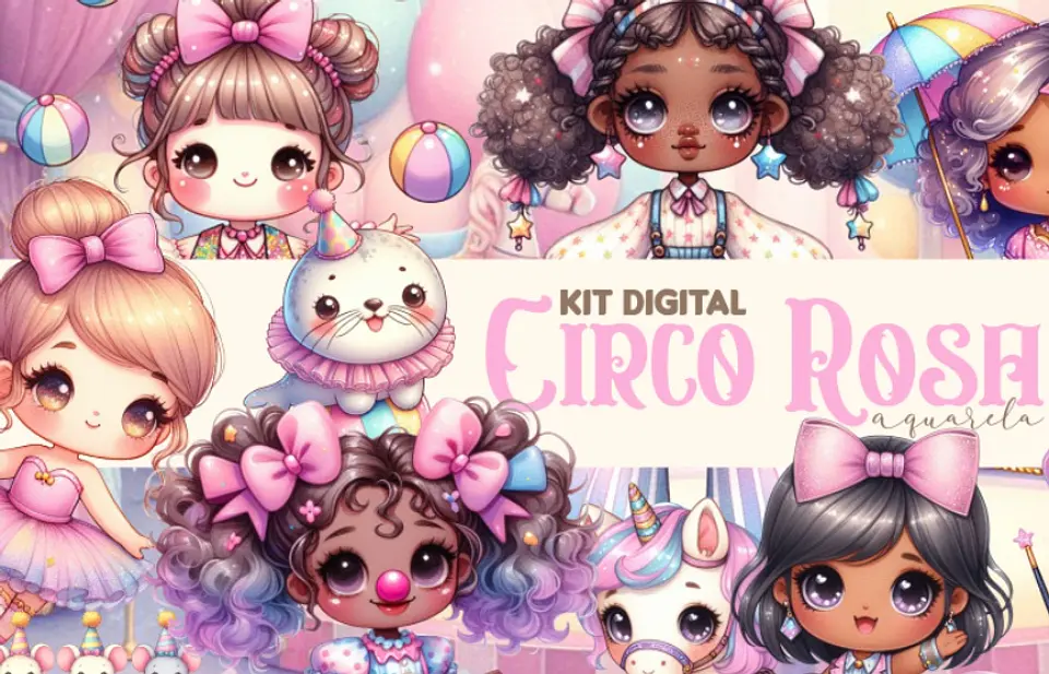 Kit Digital Circo Rosa 1 1