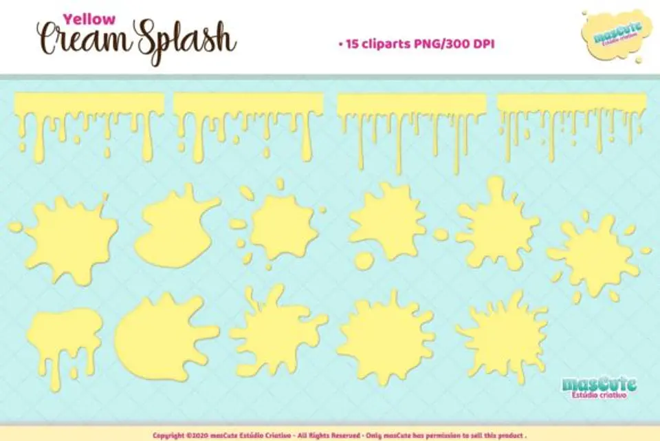 Kit Digital Respingo Splash Creme Amarelo 104 1