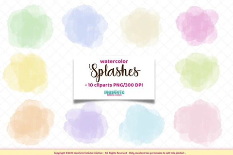 Kit Digital Pinceladas Splash Brush Stokes Aquarela 98